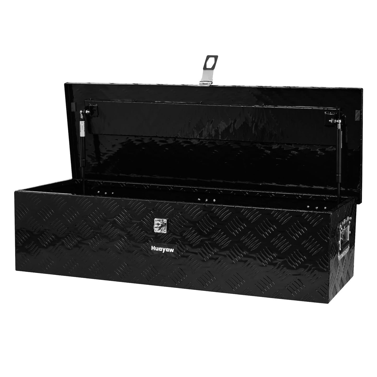 Aluminum Truck Tool Box, Heavy Duty Waterproof Truck Storage Organizer, Pickup Truck Bed RV Trailer with Side Handle, Lock and Keys (Black, 39-INCH)