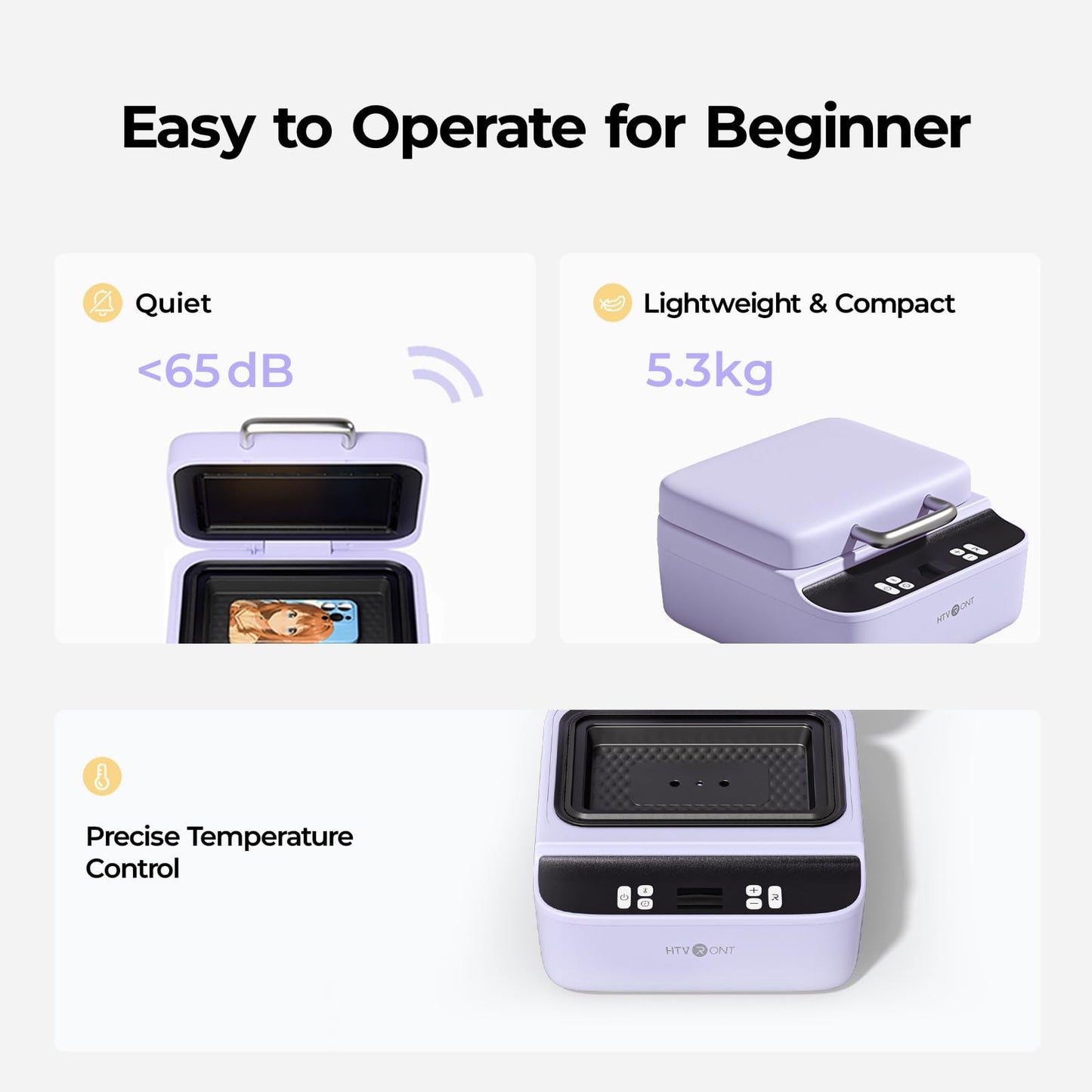 HTVRONT Phone Case Heat Press Machine - Phone Case Auto Heat Press with 3D Vacuum Heat, Precise Temperature Sublimation Phone Case Press Machine for Badges, Coasters, etc. (Compatible with iPhone)