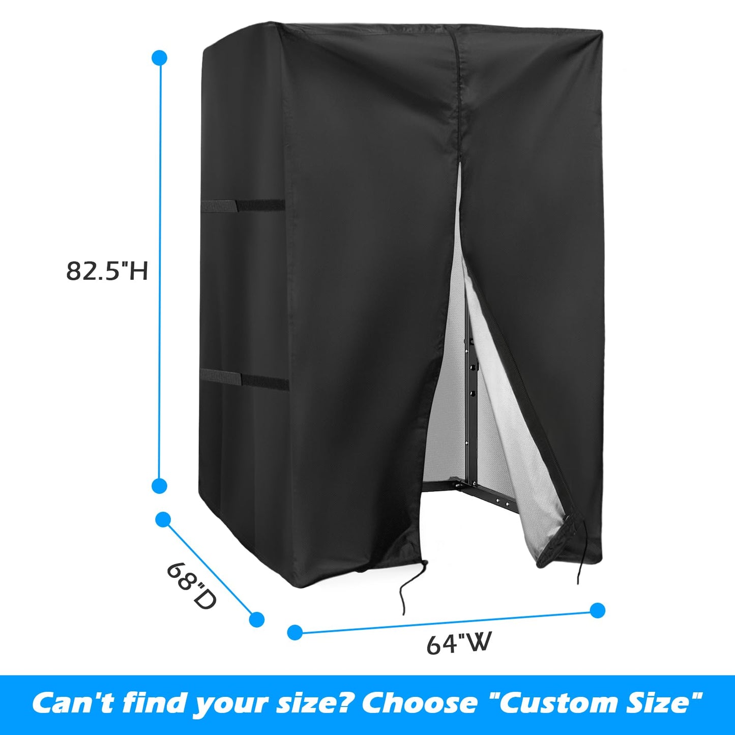 Safipotts Squat Rack Cover, Waterproof Outdoor Gym Equipment Covers with Zipper for Squat Rack/Weight Lifting Rack/Home Gym Workout Equipment (64" W x 68" D x 82.5" H)