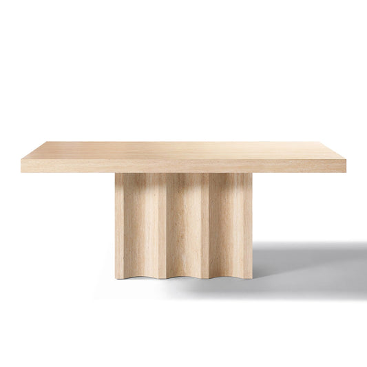 Acme Inca Dining Table in Travertine Stone