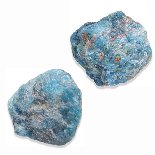 2PCS Natural Raw Stone Healing Crystals Bulk, Gemstones for Reiki, Meditation, Home Decor, Garden Fountain Rocks (Blue Apatite)