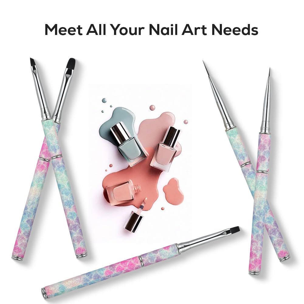 Nail Art Brushes Set YIHUALE Gel Polish Nail Art Design Pen Painting Tools Fingernail Brush Nail Cleaning Brush Nail Art Liner Brush Salon Gift for Girls Women