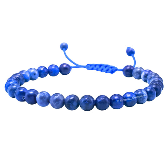 Amazing Gemstone Sodalite Bracelet for Women Men's Gifts - Protection Healing Crystal Bracelet - 6mm Gemstone Beaded Adjustable Bracelet