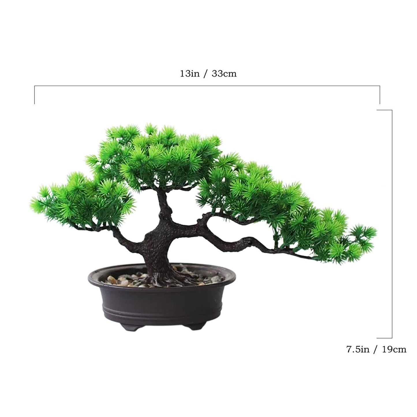 Rozwkeo Artificial Bonsai Tree Fake Plant Decoration Potted Tree Faux House Plants Small Japanese Pine Bonsai Plant for Indoor Home Decoration Office Hotel Windowsill Desktop Display Zen Decor Trees