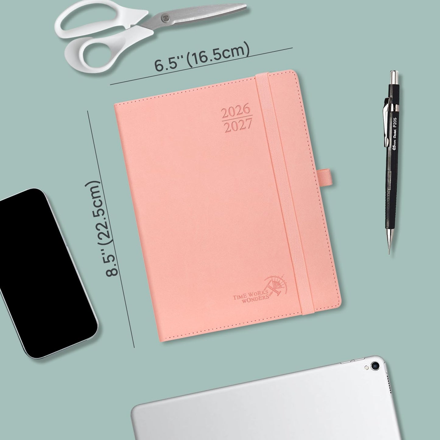 POPRUN Planner 2026-2027, 6.5" x 8.5", Academic Planner 2026-2027 Weekly and Monthly (July 26-June 27) Hourly Appointment Book with Inner Pockets, Leather Soft Cover, 100GSM - Purple