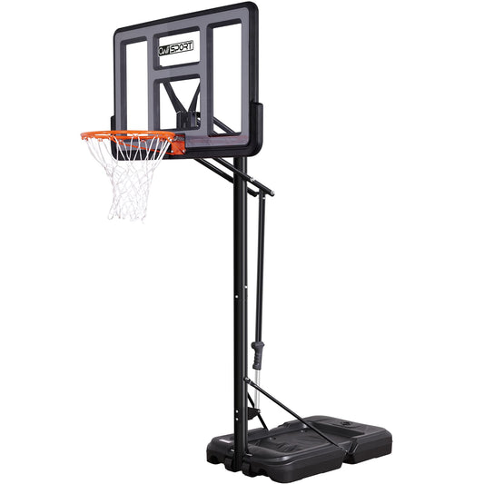 AWII SPORT Basketball Hoop Outdoor Protable 40/44/48 Inch Impact Backboard, 4.8-10FT Height Adjustable Basketball Hoop Goal System with Wheels for Adults