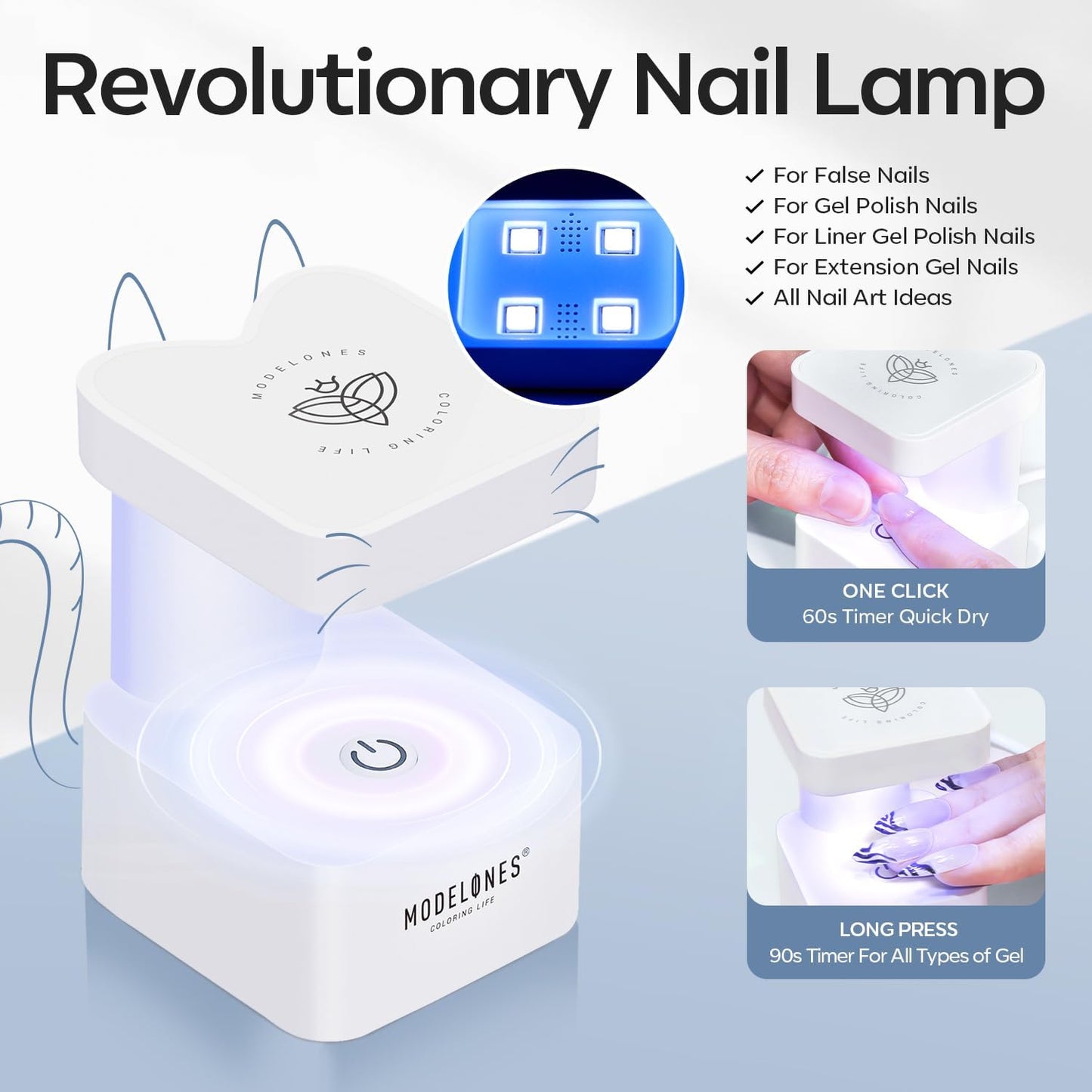 modelones X Nail Gel Kit Medium Almond, 9-in-One Nail Glue with Mini UV Light 216Pcs 12Sizes Pre-Etched Press ons Fake Acrylic Extension Kit DIY Salon Gift