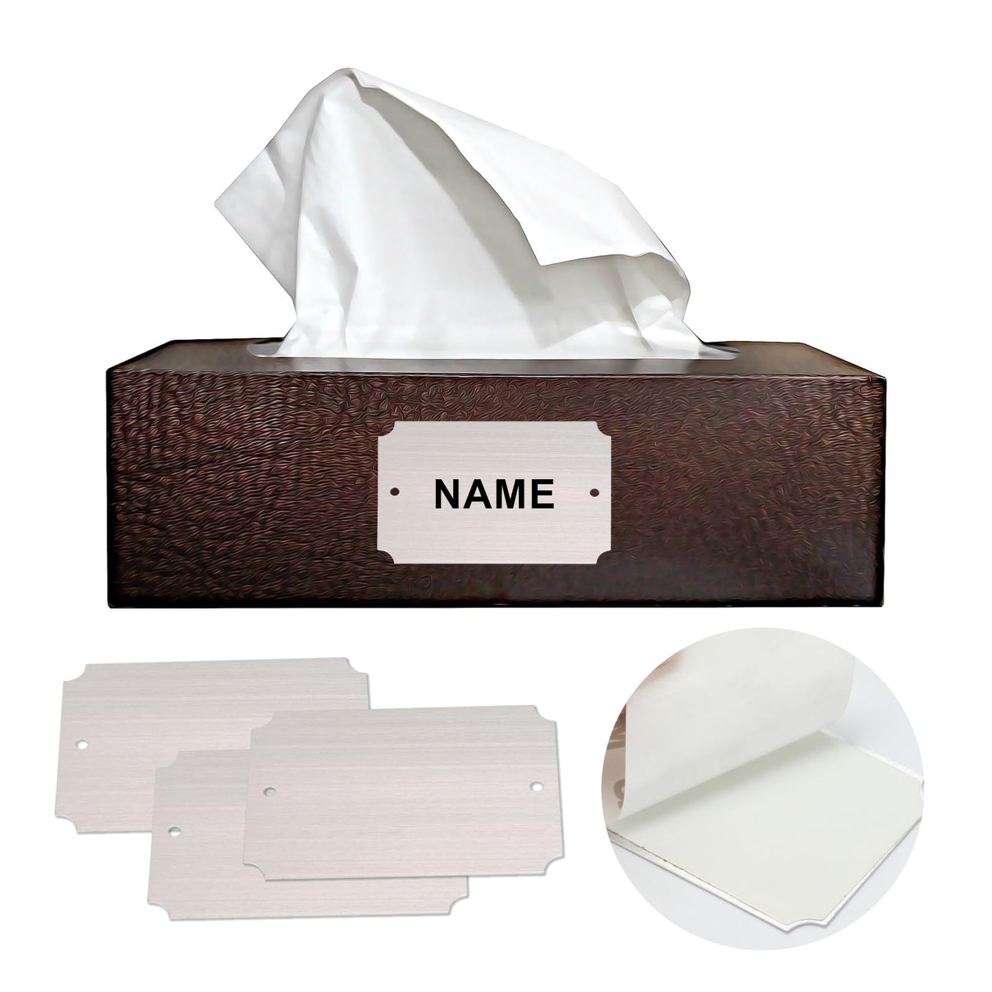 20 Pcs Name Plates Laser Engraved, Plaques Personalized Engraved, Solid Metal Plate, Name Plate for Desk, Personalized Plaque Blank, Custom Name Tag, Laser Engraving Blanks (2'' X 3'') (Silver)