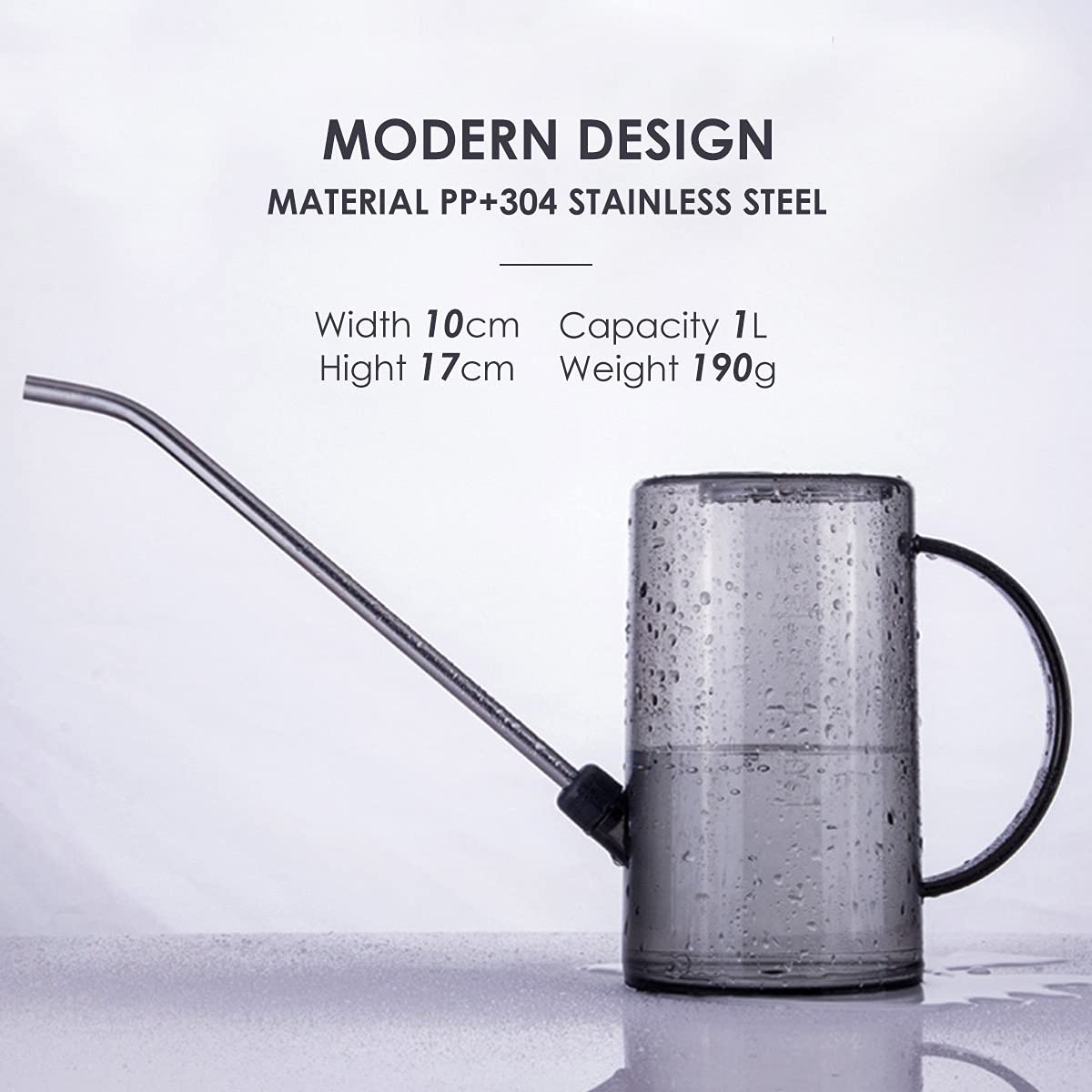 Watering Can Indoor, Small Watering Cans for House Plants, Succulents and Flowers, Long Spout, 1 Liter, with Bonus Plant Mister Spray Bottle