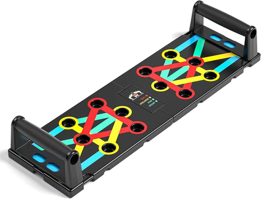 NAYSAYE Push-Up Board, Multi-Functional Pilates Board with 4 Color Zones, ABS Plastic, Black