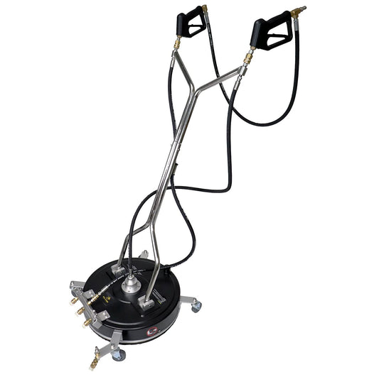 Erie Tools 20" Polypropylene Surface Cleaner with Wheels, 3 Nozzle Spray Bar, Side Nozzles Front Spray Bar, Dual Trigger Guns, Wheels, Pressure Washer 4000 PSI 4 GPM
