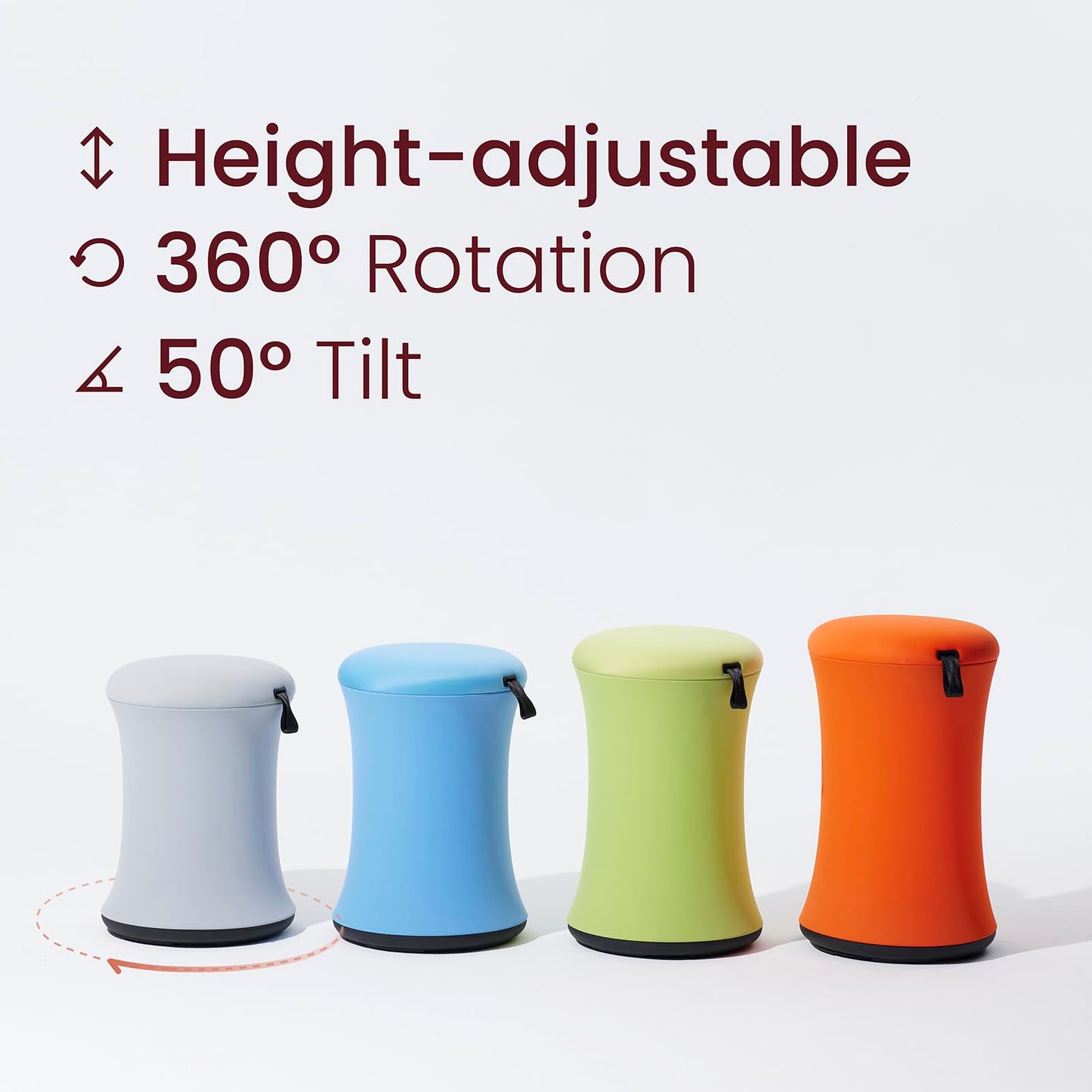 TopJob Boba Chair Stylish Active Wobble Stool, ADHD Chair, Improves Posture and Focus, Ergonomic with Height Adjustable Stool for Adults Children for Home Office, Study Room (Urban Fog)