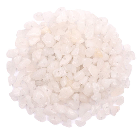 500 pcs Natural Chip Stone Beads, Alabaster 5-8 mm Irregular Gemstones Healing Crystal Loose Rocks Bead Hole Drilled for Jewelry Making Bracelet