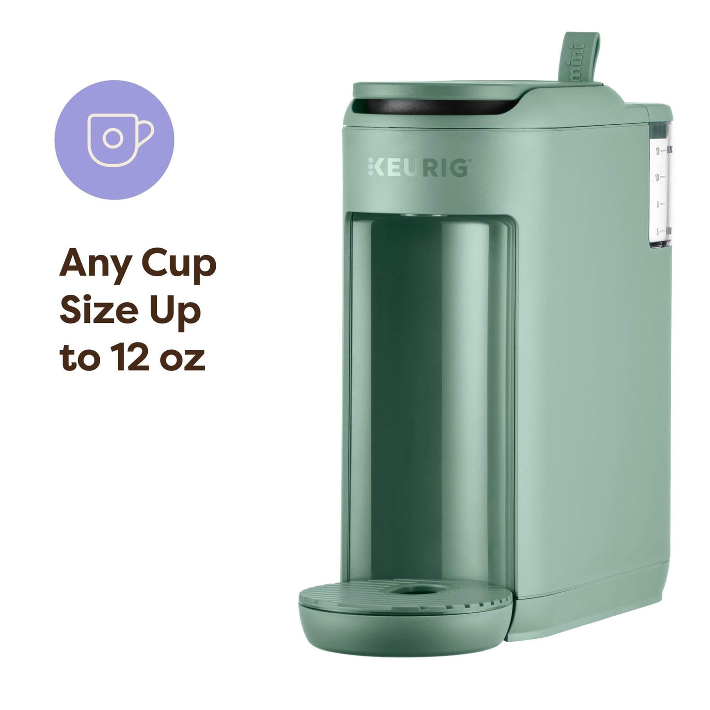 Keurig K-Mini Mate Single Serve K-Cup Pod Coffee Maker, Brews Up to 12 oz Cup, Compact Portable Coffee Machine for Small Spaces, Great for Dorms & Offices, Glamping Green