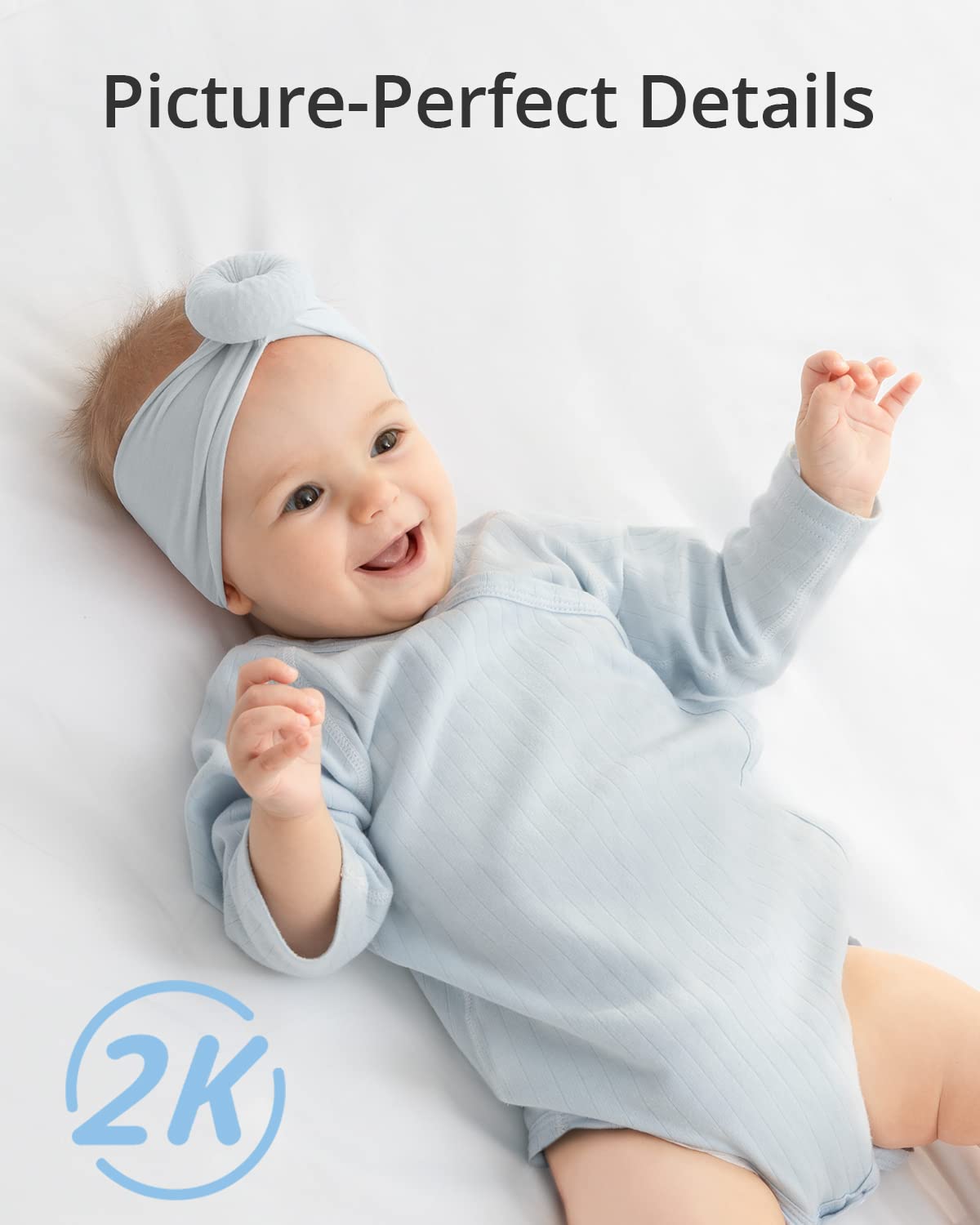eufy Security Baby Wi-Fi Baby Monitor 2K with Noise Detection, Night Vision, Room Temperature Detection, Camera, Easy Setup, User-Friendly App, Requires 2.4GHz Wi-Fi