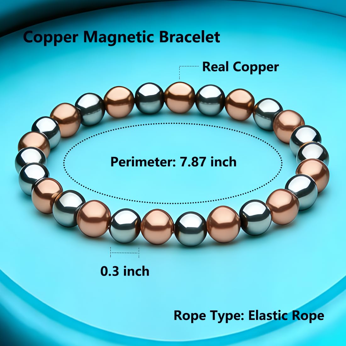 Copper Bracelet with Magnet Womens Copper Bracelets , Healing Better Health for Woman and Man, Hematite Magnetic Copper Bracelet, New Year Gift, Valentine's Day, Gift for Parents Mother's Day, Pulsera De Cobre Para Mujer for Parents, Mom Presents One Pack