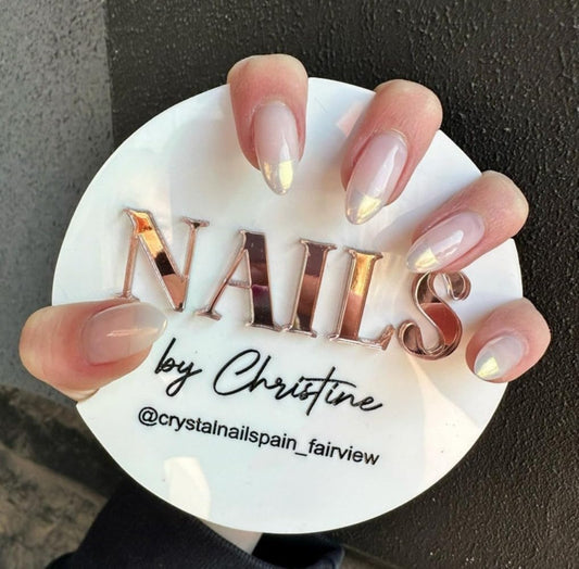 Custom Nail Logo,Personalized 3D Acrylic Nail Photo Prop,Nail Technician Gift,Prop for Nail Techs, Nail Selfie,Nail Photo Prop (white,10cm)