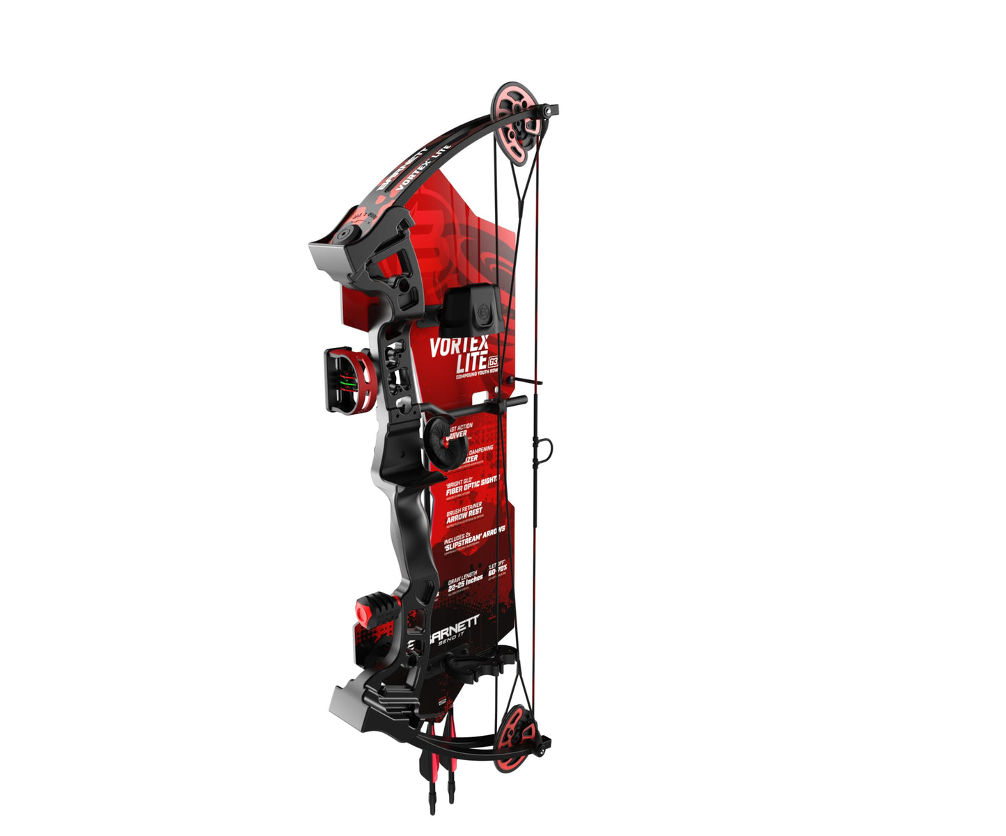 Barnett Vortex Lite G3 Youth Bow - 22-25in Draw Length, 18-29lb Hunting Compound Bow, Adjustable 60-70% Let Off, 3 Pin Fiber Optic Sight, Brush Retainer Rest, Fast Action Quiver, D Loop Installed