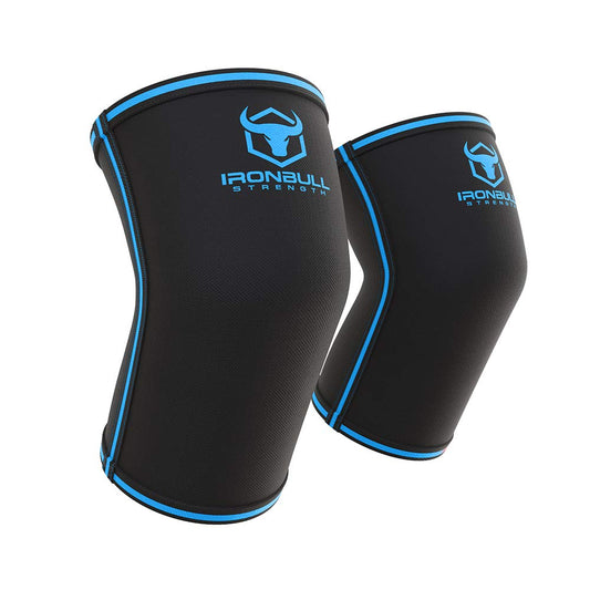 Elbow Sleeves 5mm (1 Pair) - High Performance Elbow Sleeve Support for Weightlifting, Weight Training & Powerlifting - Best Compression Straps - for Men and Women (X-Small, Black/Blue)