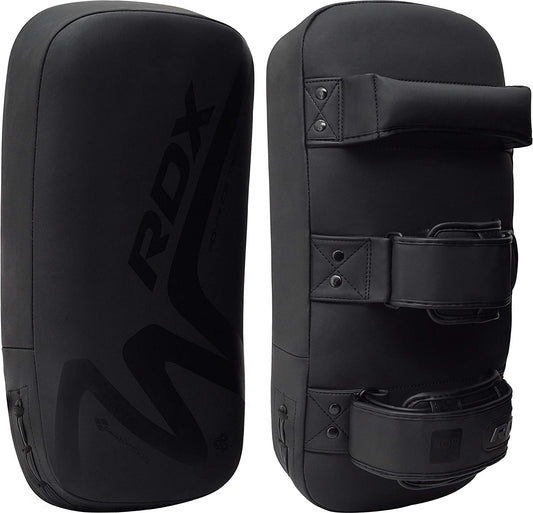 RDX MMA Thai Pad for Target Training, Convex Skin Leather Curved Kickboxing Strike Shield, Coaching Boxing, Muay Thai, Martial Arts, Karate, Taekwondo, Punching
