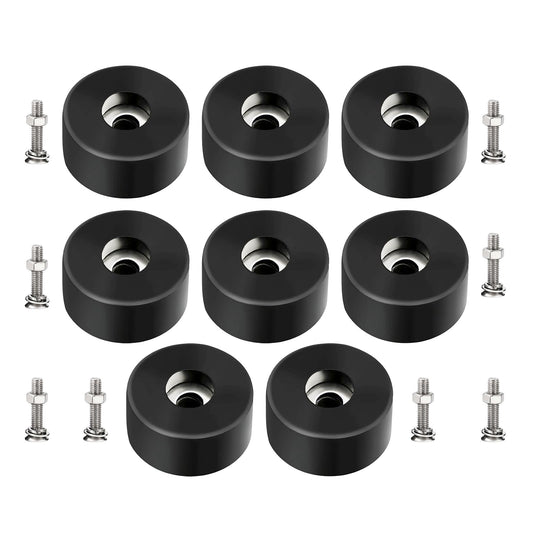 8 Pack 192310GS Anti Vibration Rubber Feet with Stainless Steel Nuts & Washers – Universal Air Compressor Isolation Pads for Generators, Pressure Washers, Speaker Cabinets, Washing Machine, Furniture