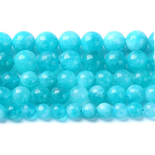 6MM 60PCS Natural Stone Amazonite Chalcedony Beads for Jewelry Making DIY Bracelet