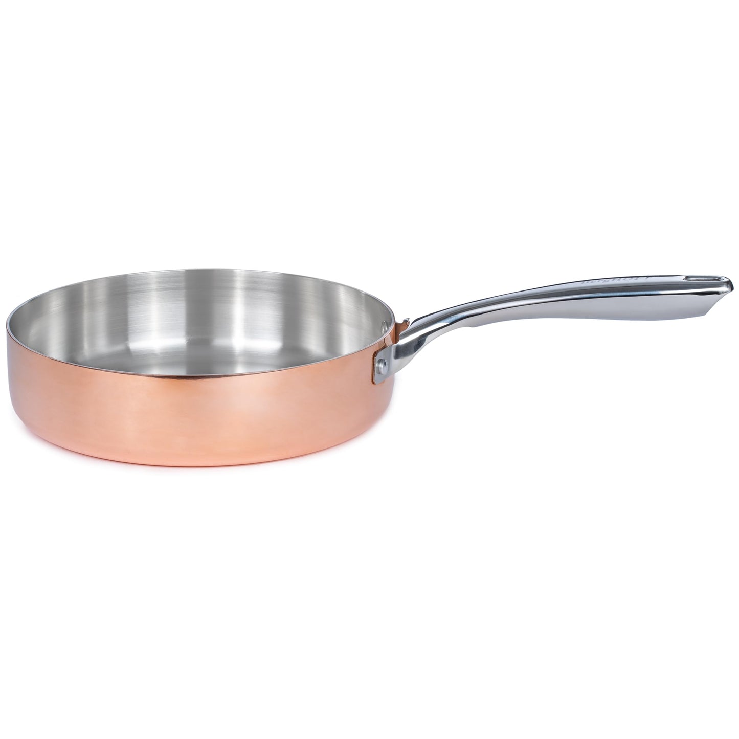 BergHOFF Vintage 5Pc Tri-Ply Copper 18/10 Stainless Steel Cookware Large Sized Set With Matching Lids, Polished, Long Ergonomic Shaped Handle, 3-layer Base, Gold
