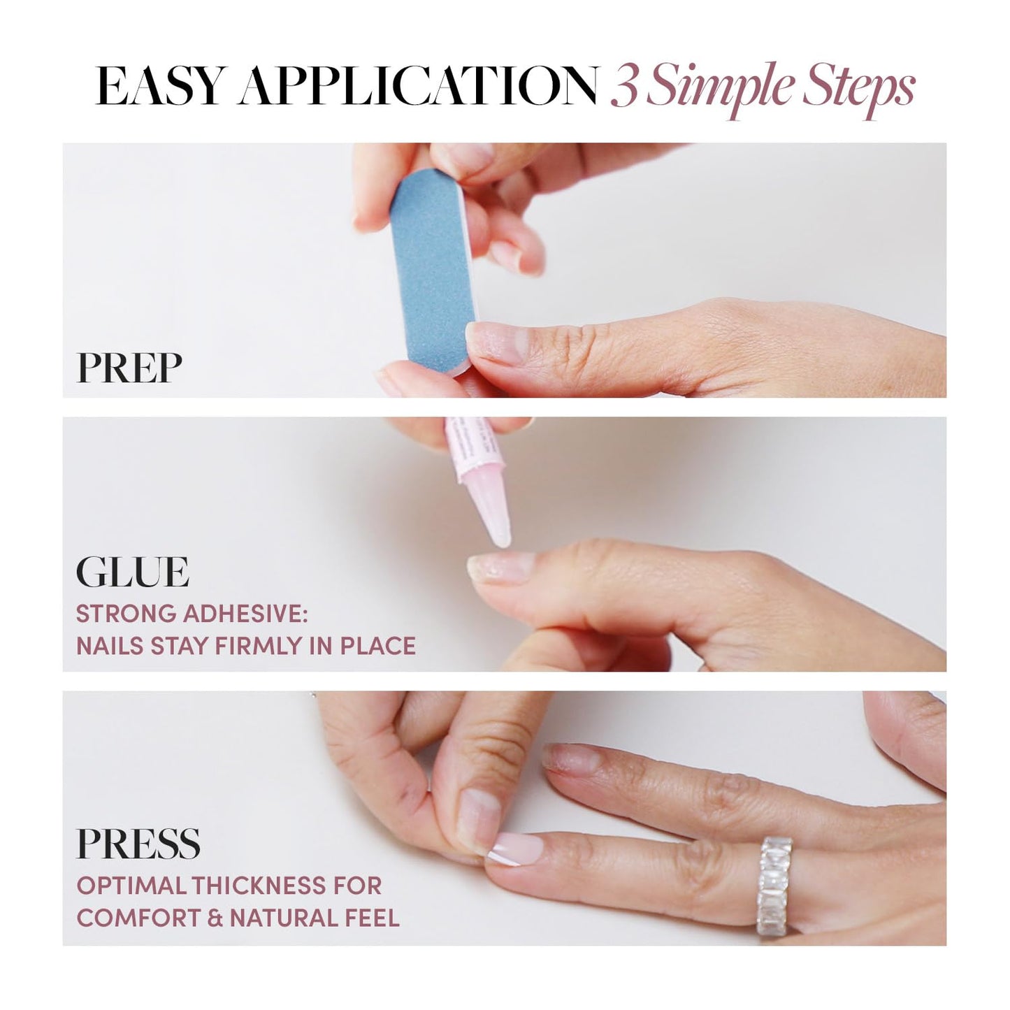 Glamnetic Press-On Nails - Azure Blue | Super Strong Brush On Nail Glue & Press-On Nail Remover | Bright Blue Short Round Fake Nails | 12 Sizes - 30 Nail Kit with Glue and Remover
