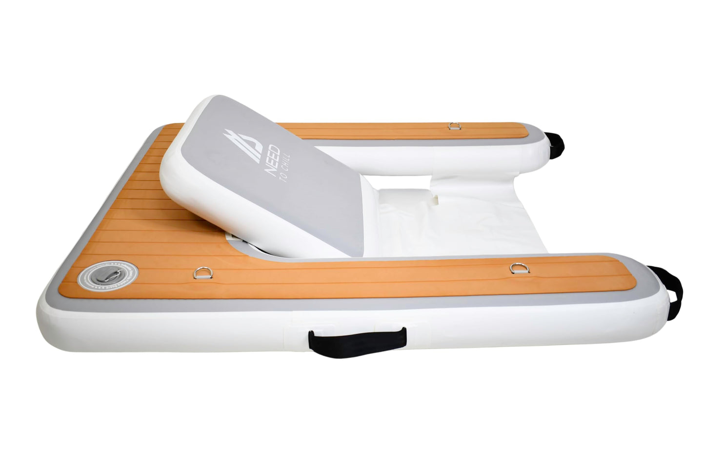 Need To Chill Inflatable Chair - Premium Outdoor Blow Up Seat Lounger for Boating, Beach, Lake, Pool - Includes Pump & Travel Bag - Foldable Water Floating Device for Adults Summer (Grey)