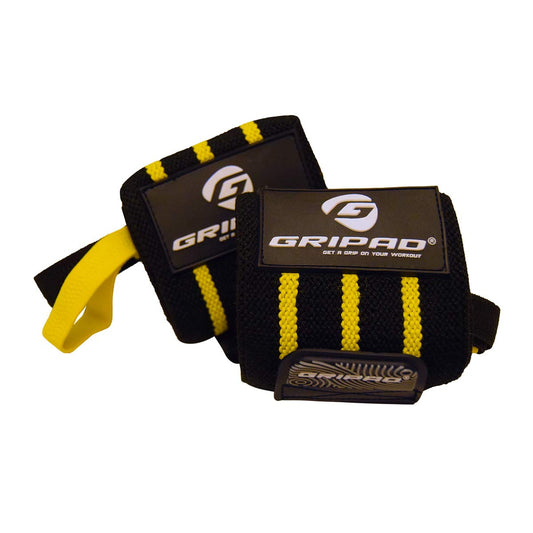 Gripad Classic & Wrist Wraps Bundle | Gym Workout and Fitness | Bundle and Save | Hand and Wrist Protection for The Gym for men and women (Purple & Yellow)