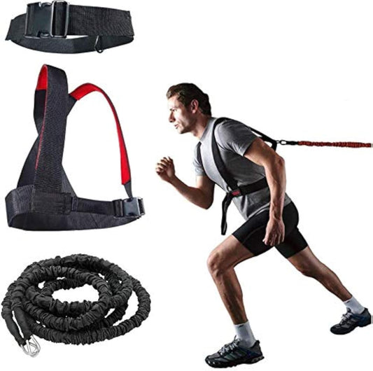 YNXing Resistance Training Rope Explosive Force Bounce Physical Training Resistance Rope Improving Stamina and Strength (Black-9.8FT Kit)