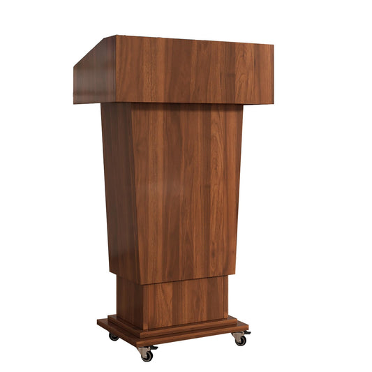 Xibolai Mobile Podium 40"-53" Adjustable Height & Locking Casters | 25"x16" Blockboard Podium Lectern with Wheels for Classrooms, Auditoriums, Events