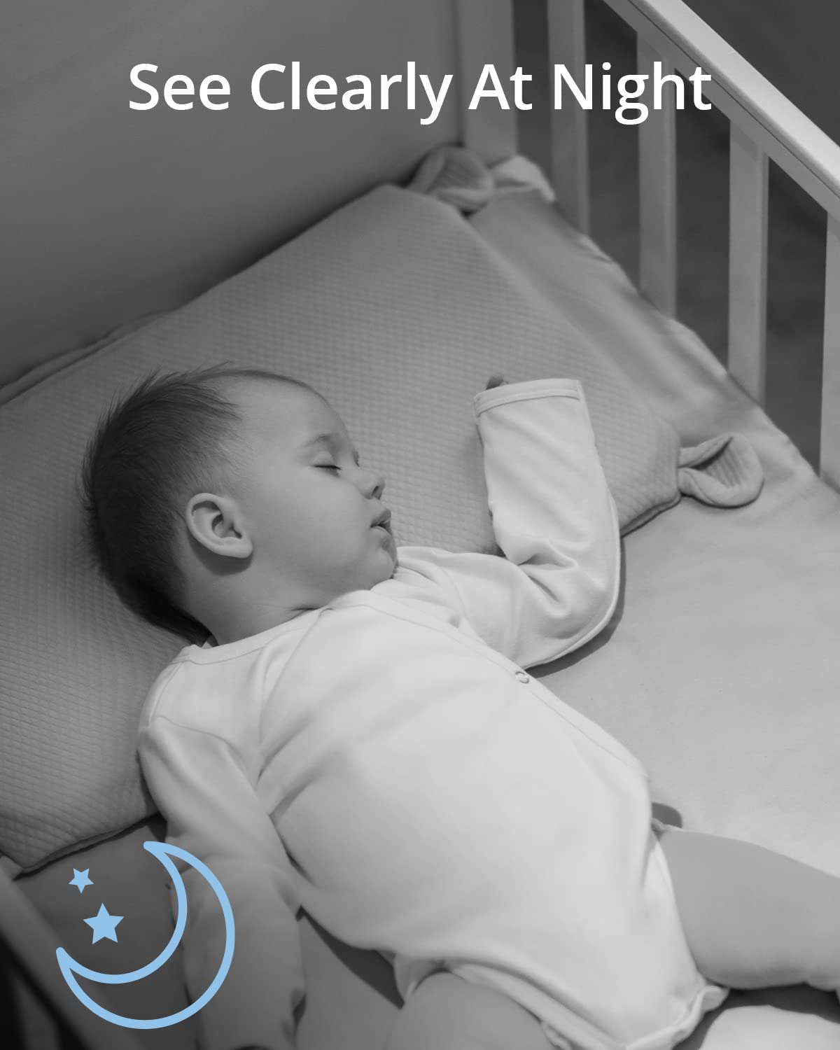 eufy Security Baby Wi-Fi Baby Monitor 2K with Noise Detection, Night Vision, Room Temperature Detection, Camera, Easy Setup, User-Friendly App, Requires 2.4GHz Wi-Fi