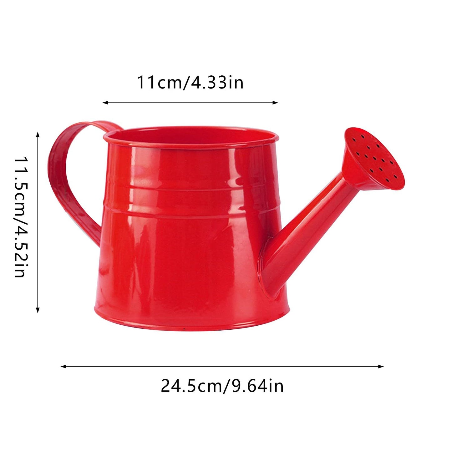 Galvanized Watering Can 1L,Tinplate Watering Kettle with Removable Spout,Garden Decorations,Gardening Tools for Outdoor Indoor Plants Lawn Garden (Orange)
