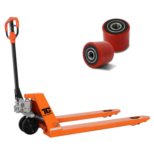 T Tory Carrier Pallet Jack, 5500 Lb. Capacity 21 x 48 Forks Mannual Pallet Truck, Hand Trucks with Replacement Load Wheels