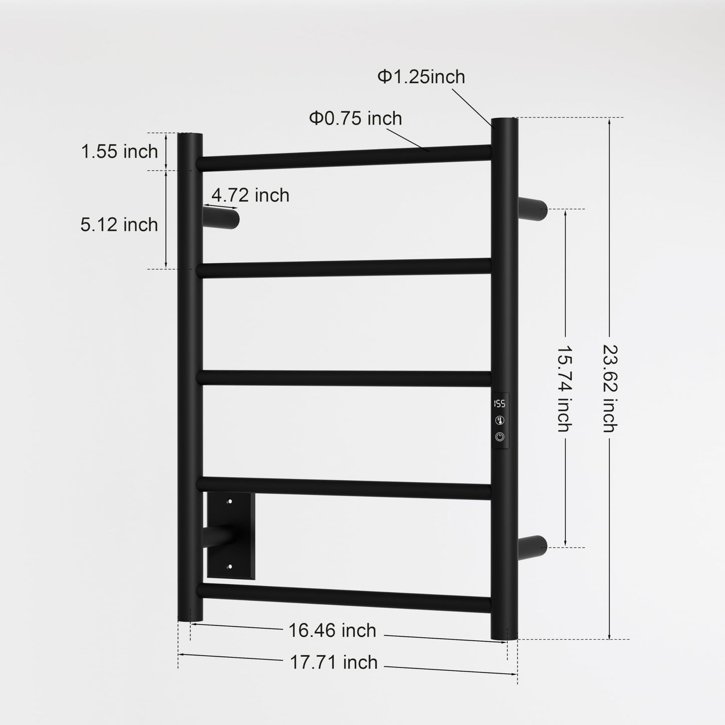 Statappy Heated Towel Racks, Towel Warmer Rack for Bathroom, Wall Mounted Electric Towel with Built-in 24hr Timer, Towel Rack Plug-in/Hardwired, Matte Black