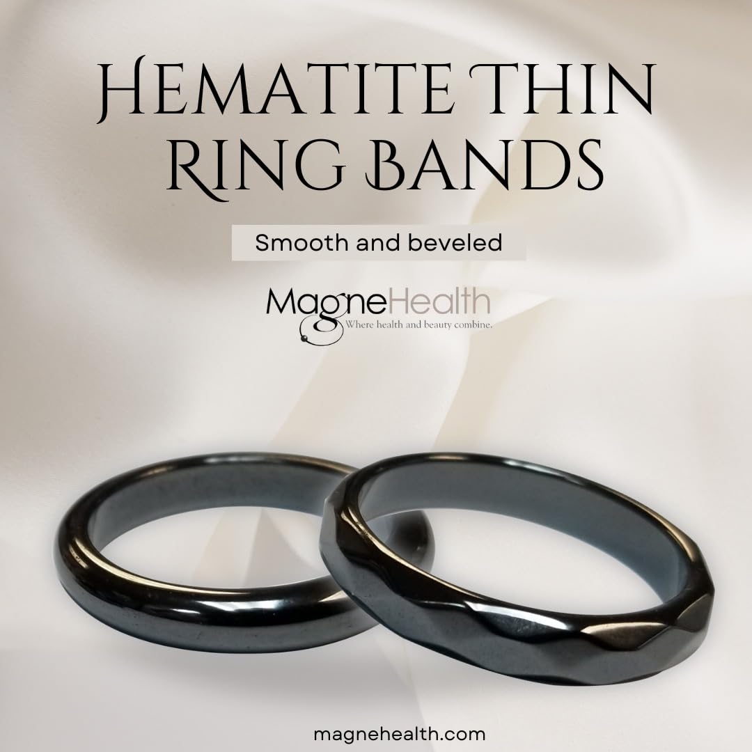 MAGNEHEALTH Holiday Hangover Hematite Ring, Elegant Magnetic Hematite Ring as Jewelry for Men and Women (Size 6)