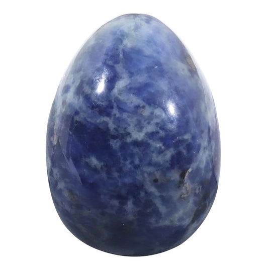 favoramulet Polished Stone Egg for Easter Day, Palm/Pocket/Worry Enegry Healing Crystal Display Sphere Figurine Fengshui, Soadalite 1.8" x 1.3"