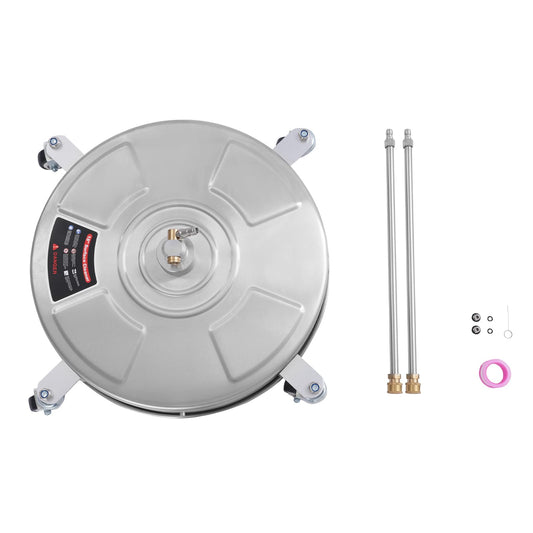 18" Pressure Washer Surface Cleaner with 4 Wheels, 1/4" Quick Plug, Surface Cleaner for Pressure Washer Attachment for for Concrete, Patio, Sidewalk, Deck and Driveways, 5000 PSI