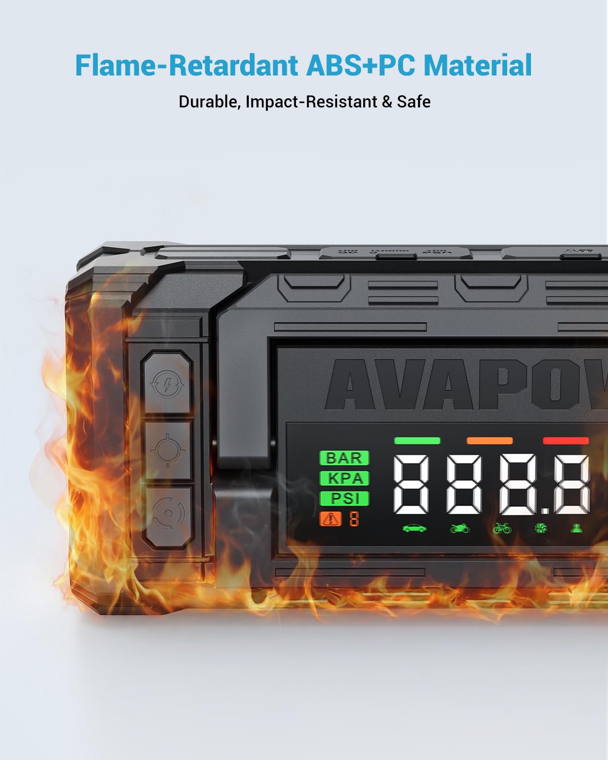 AVAPOW Jump Starter with Air Compressor, 8000A 150PSI Car Battery Booster Portable & AVAPOW 8000A Battery Jumper Starter Portable with 4″ HD Display PD 30W Dual-Way Fast Charging