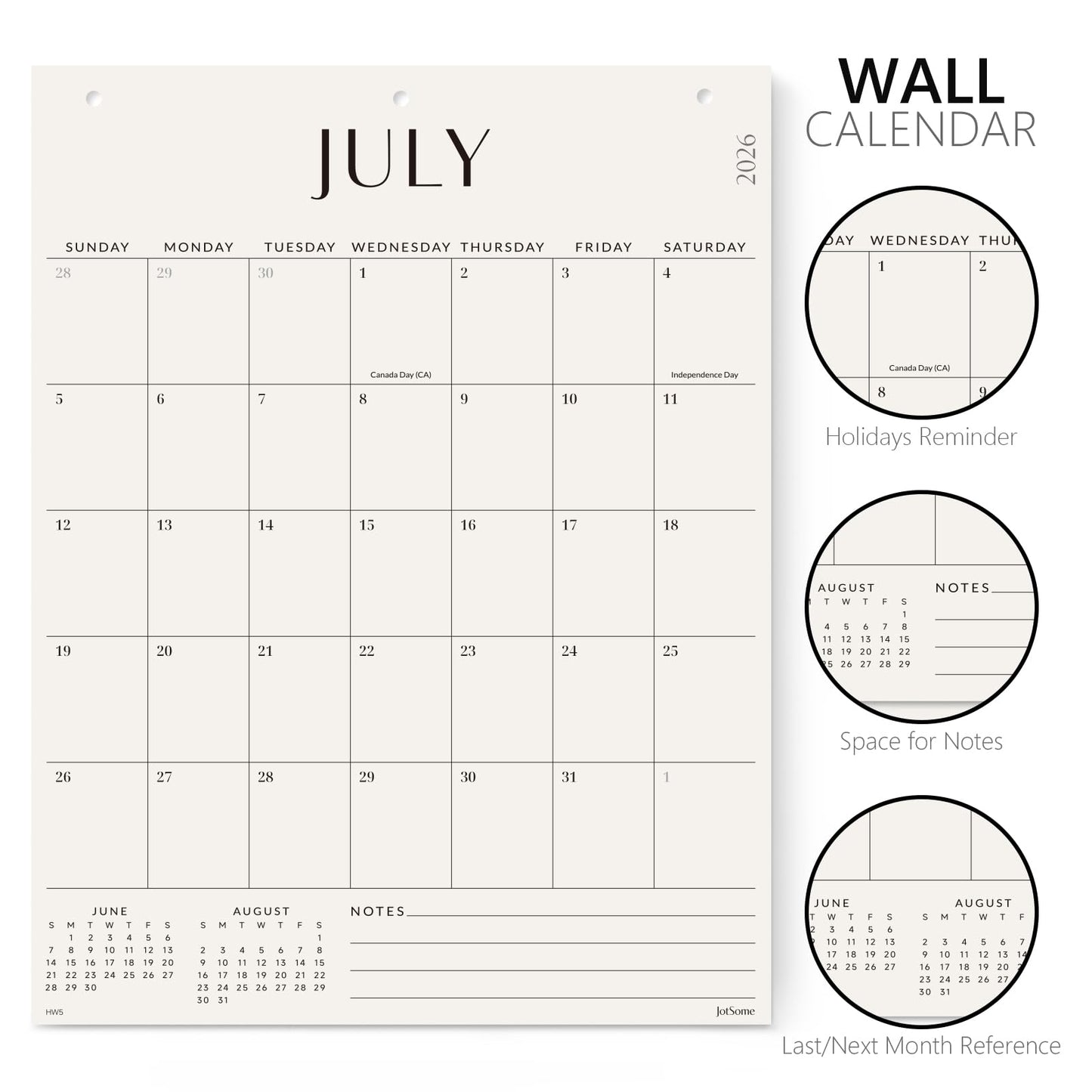 Jotsome Large Wall Calendar 2026-2027, Monthly Wall Calendar From Now to June 2027 17 x 22 inch in Home and Office for Easy Organizing (Now - Jun 2027, 17" x 22")