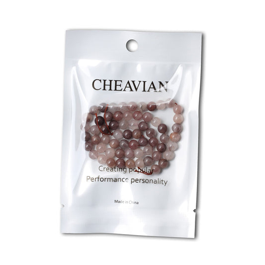 CHEAVIAN 60PCS 6mm Natural Pruple Berry Quartzite Crystal Round Loose Beads for Jewelry Making 1 Strand 15"