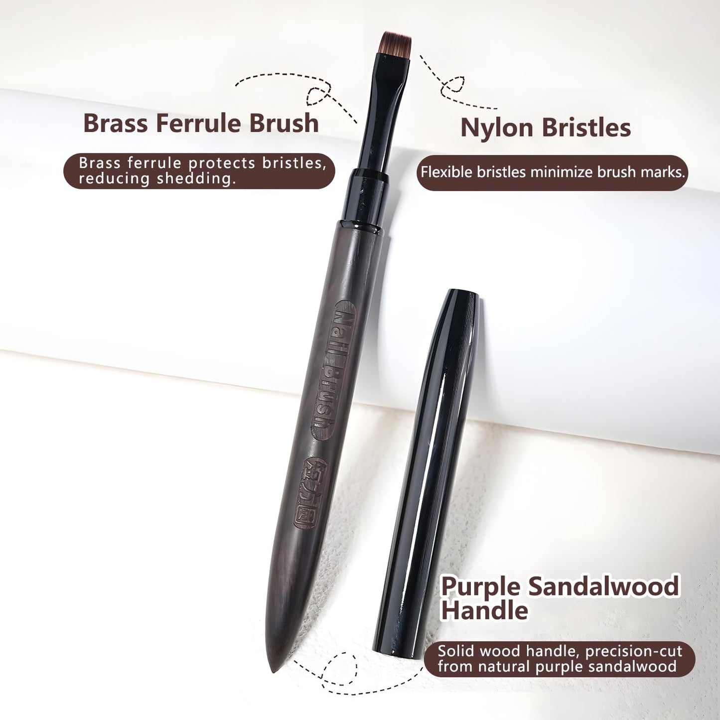 Double Nail Art Sculpture Pen: Silicone & Metal Dual Tipped Nail Brushes Silicone Nail Art Tools for Design Nail Foil Carving Drawing Shaping Effect Nail Art Pens for Home and DIY (Purple Sandalwood)