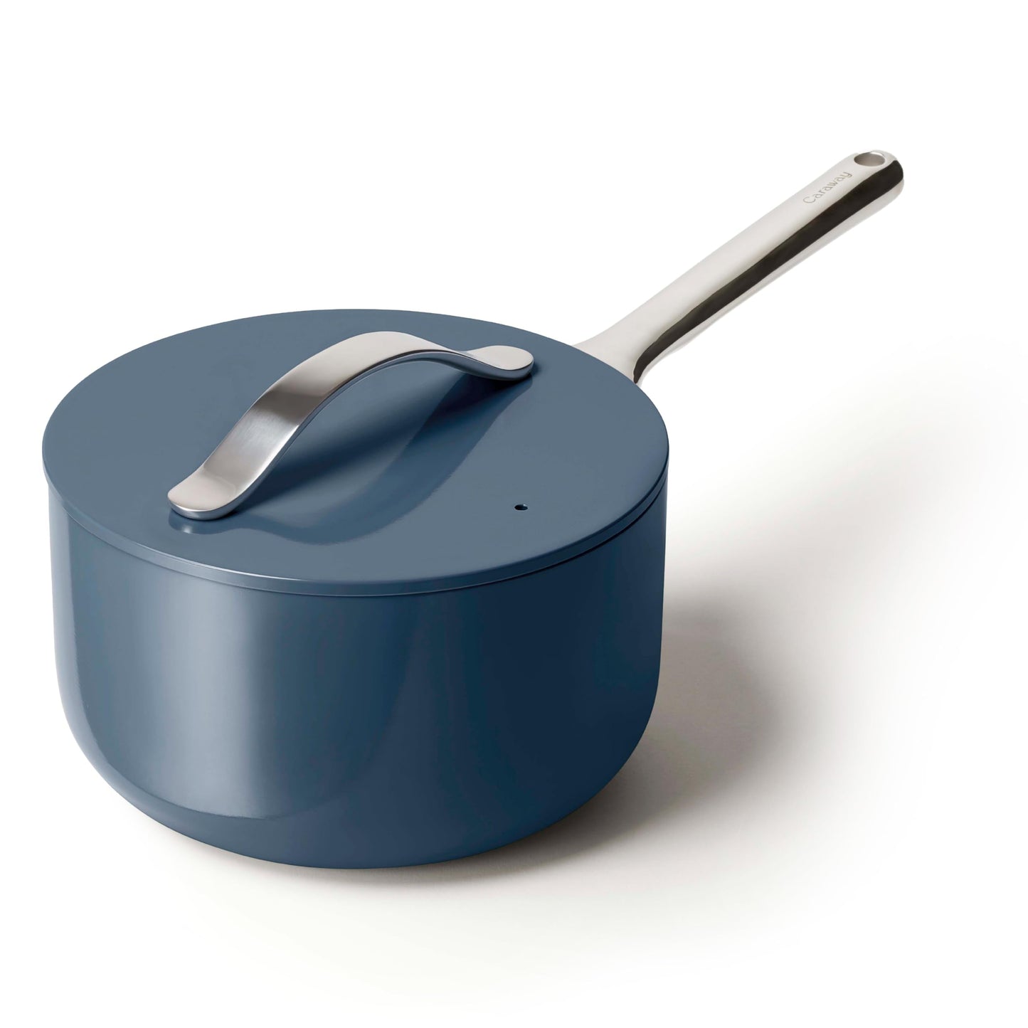 Caraway Nonstick Ceramic Sauce Pan with Lid (3 qt) - Non Toxic, PTFE & PFOA Free - Oven Safe & Compatible with All Stovetops (Gas, Electric & Induction) - Navy