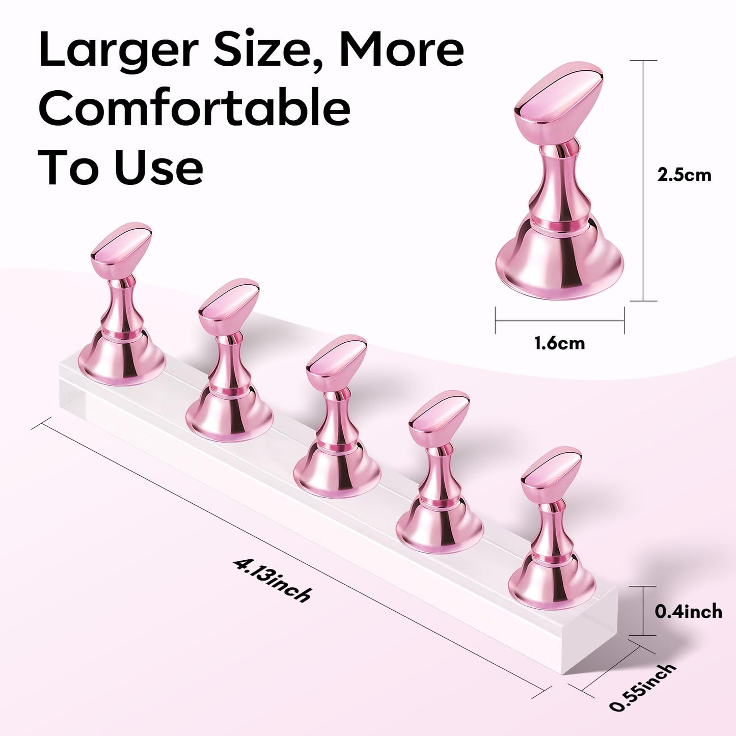 Makartt Nail Stand for Nails Art Display Practice Nail Holder for Painting Nails Stand for False Nail Press On Designs Magnetic Fake Nail Holder with 1M Double-sided Tape For Home DIY Salon Supplies