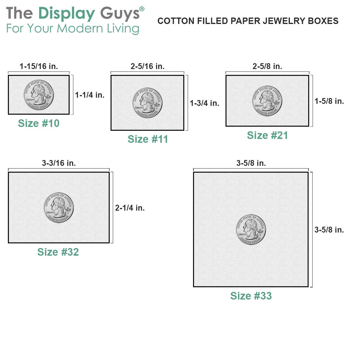 TheDisplayGuys - 25-Pack #11 Cotton Filled Cardboard Paper Jewelry Boxes Gift Case - Kraft Brown (2.1" x 1.8" x 0.8") - for Shipping or Storage