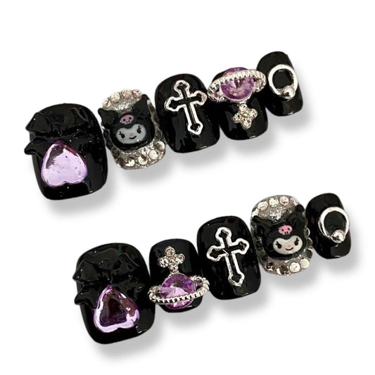Kawaii Kuromi Pochacco 3D Nail Decal - Anime Press On Nails