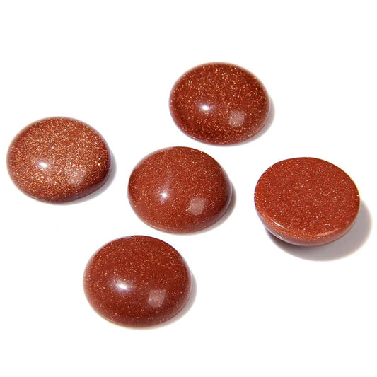 20pcs 12mm Natural Stone No Hole Gold Sandstone Semicircle Smooth Cabochons Beads Healing Chakra Crystal Stone Bead for Jewelry Making Rings Earrings Necklace Bracelet DIY Crafts