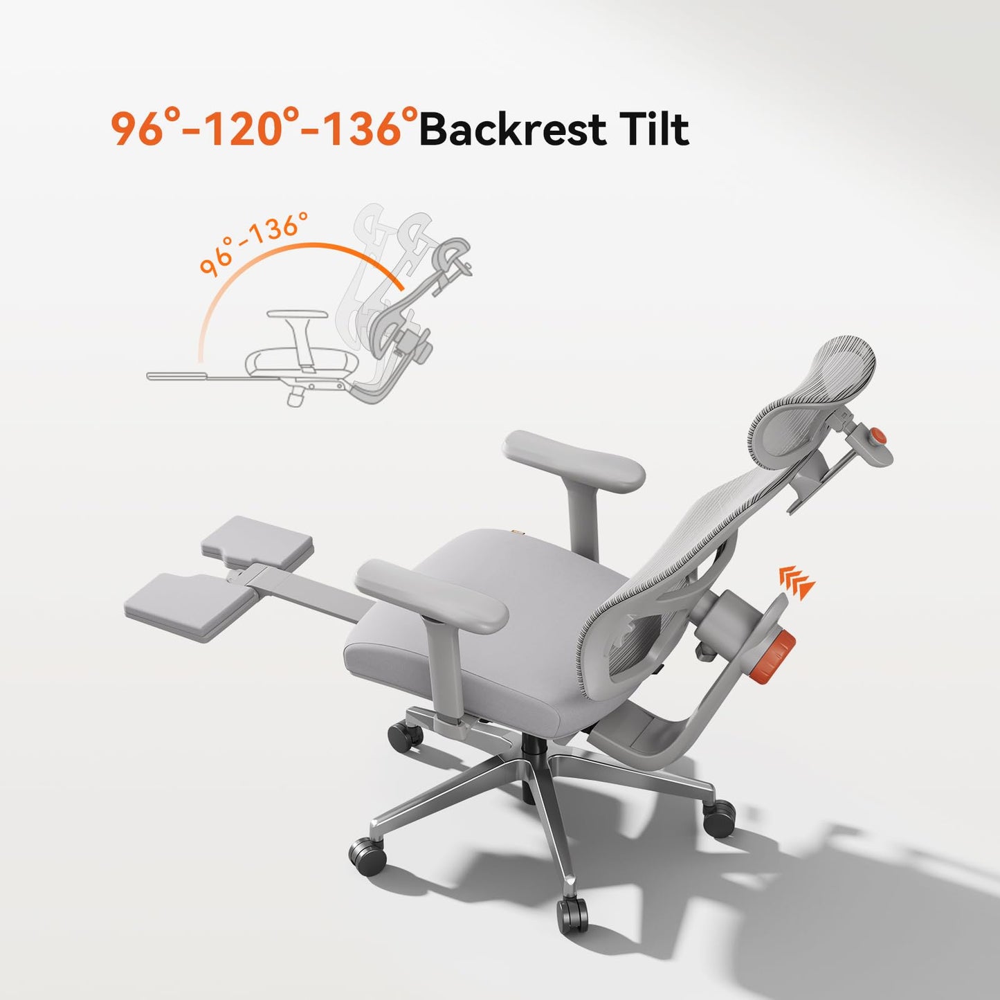 Newtral Ergonomic Office Chair - Home Office Desk Chair with Adaptive Lumbar Support, with Footrest, 4D Armrest, Adjustable Seat Depth & Height