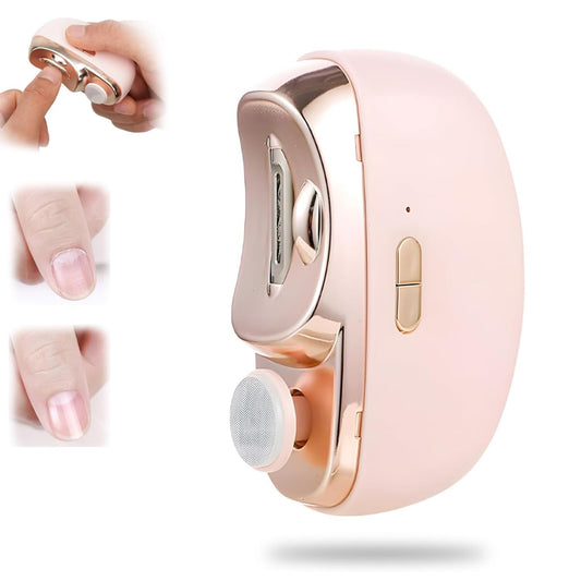 Electric Nail Clipper, Electric Nail Clippers for Seniors, 2026 2 in 1 Multifunctional Electric Nail Trimmer for Adults，Kids with Polishing and 2 Speeds (Pink)